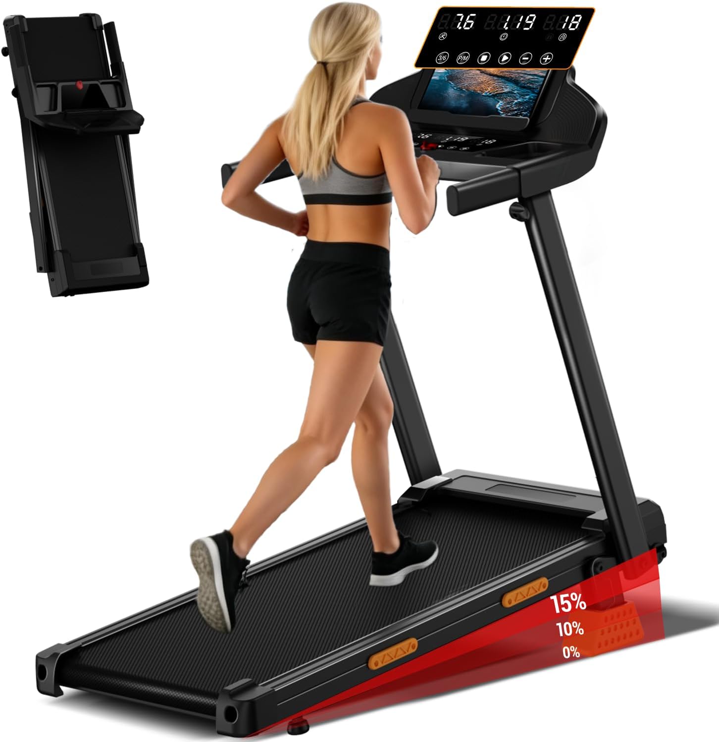 ROBORE SF20 Foldable Treadmill with 15% Incline
