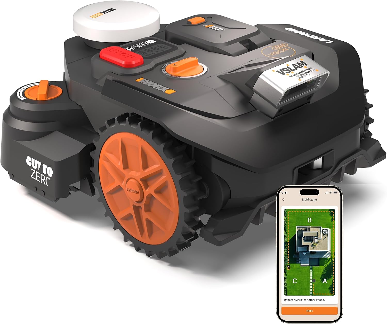 WORX Landroid Vision Cloud WR306E Wire-Free Robot Lawn Mower